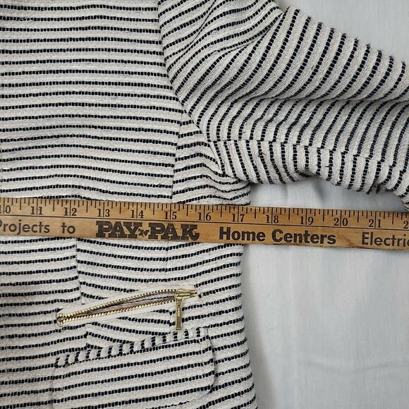 Loft Womens White Black Striped Long Sleeve Open Front Cardigan Sweater‎ Size 6P - Picture 9 of 9